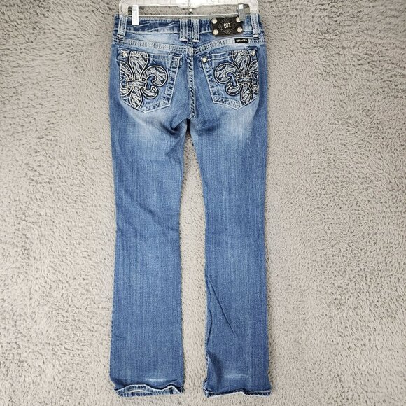 Miss Me Jeans Womens 28 Blue Bootcut Stretch Low Rise *Read* - Picture 10 of 14